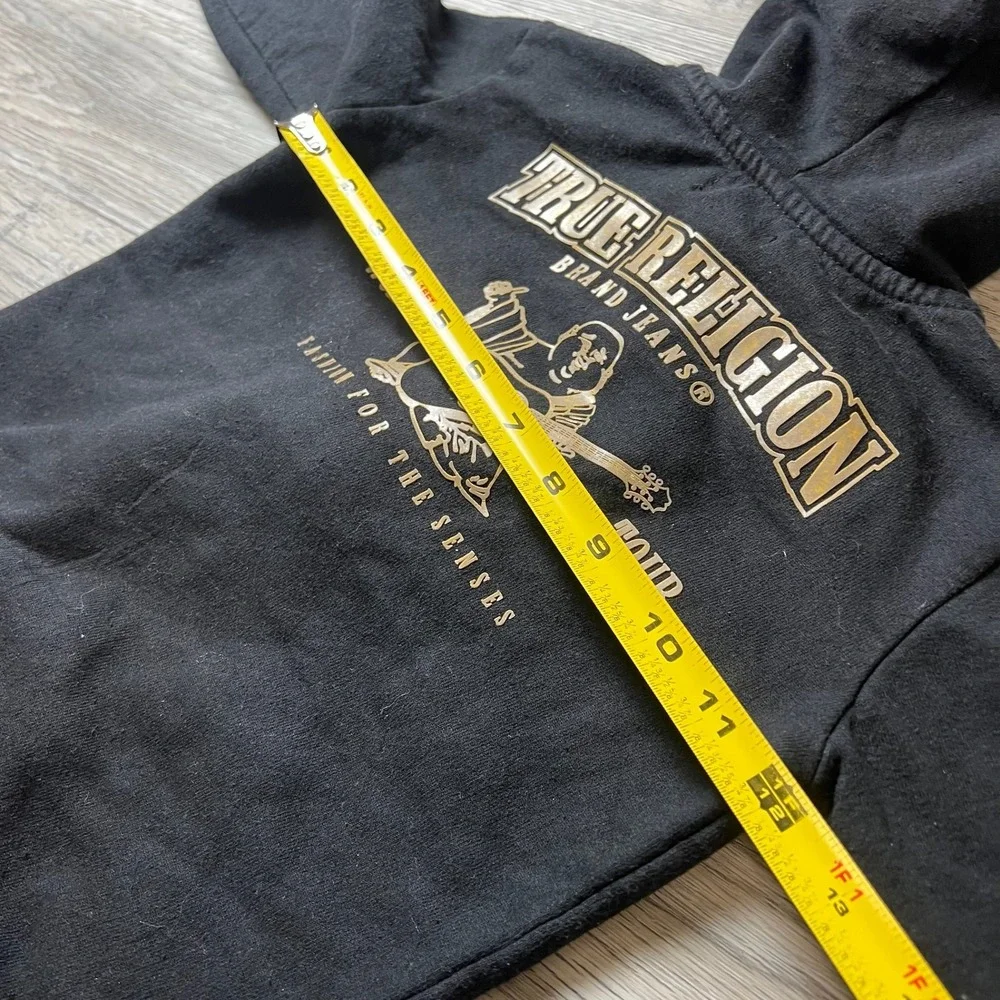 True Religion Hoodie Boys 3T Black‎ Gold Buddha World Tour Full Zip Sweatshirt